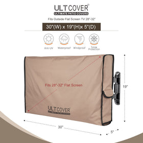 ULTCOVER outdoor TV cover side view shows full-coverage design against wind and dust