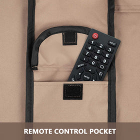 ULTCOVER next to measuring tape showing fit for 42–45 inch TVs and sizing confidence benefit
