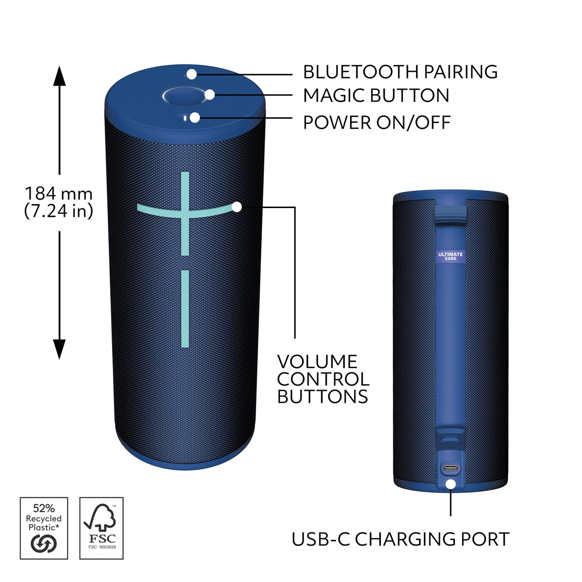 Ultimate Ears BOOM 4 blue offers 147 ft wireless range for freedom