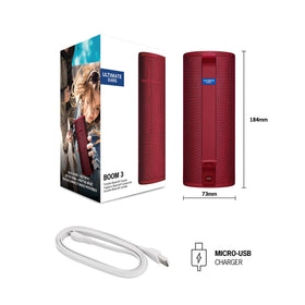 Ultimate Ears Boom 3 portable design ready for festival, pool, or campsite.