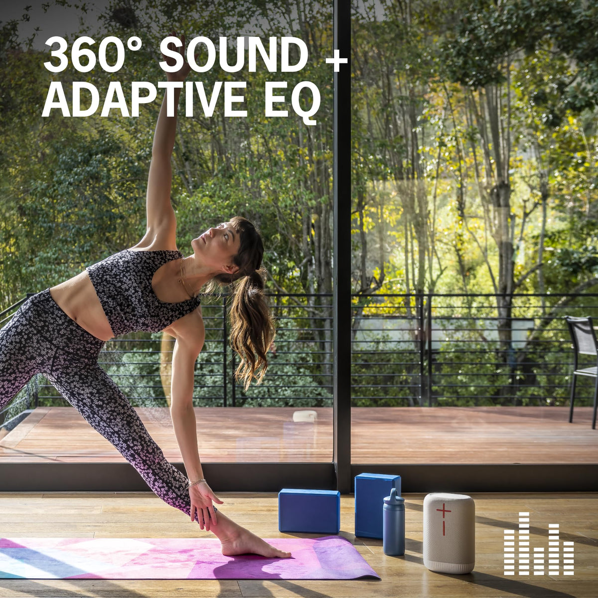 Ultimate Ears EPICBOOM is IP67 waterproof and floatable for pool, beach, or shower.