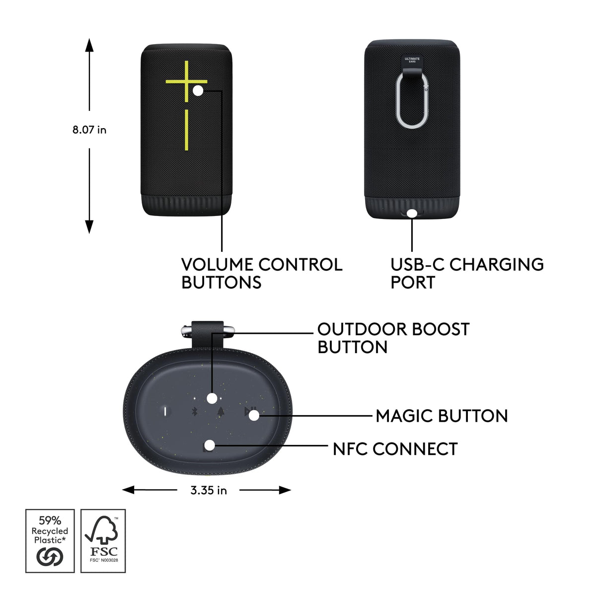 Ultimate Ears EVERBOOM 20-hours-battery fuels long sessions