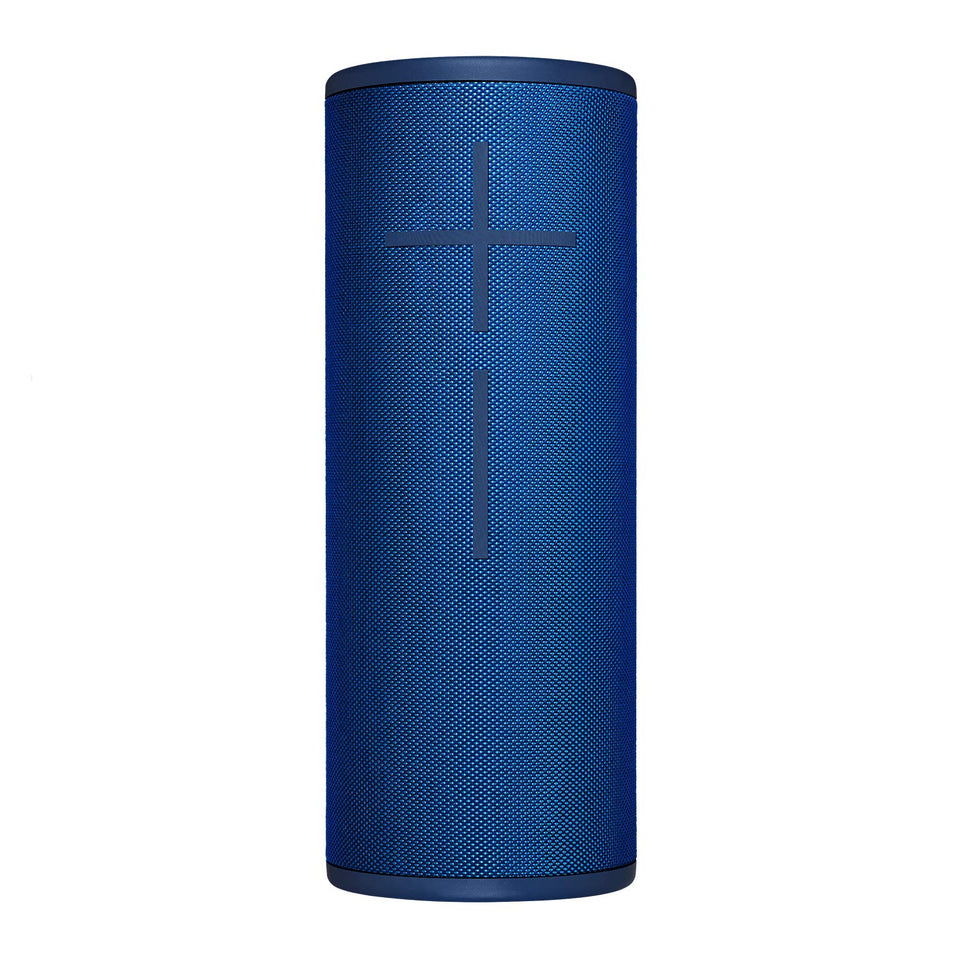 Ultimate Ears MEGABOOM 3 front view with bold 360° sound for outdoor listening.