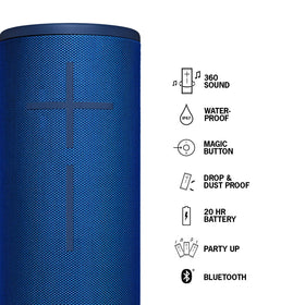 Lagoon blue MEGABOOM 3 finish adds vibrant styling to outdoor jams.