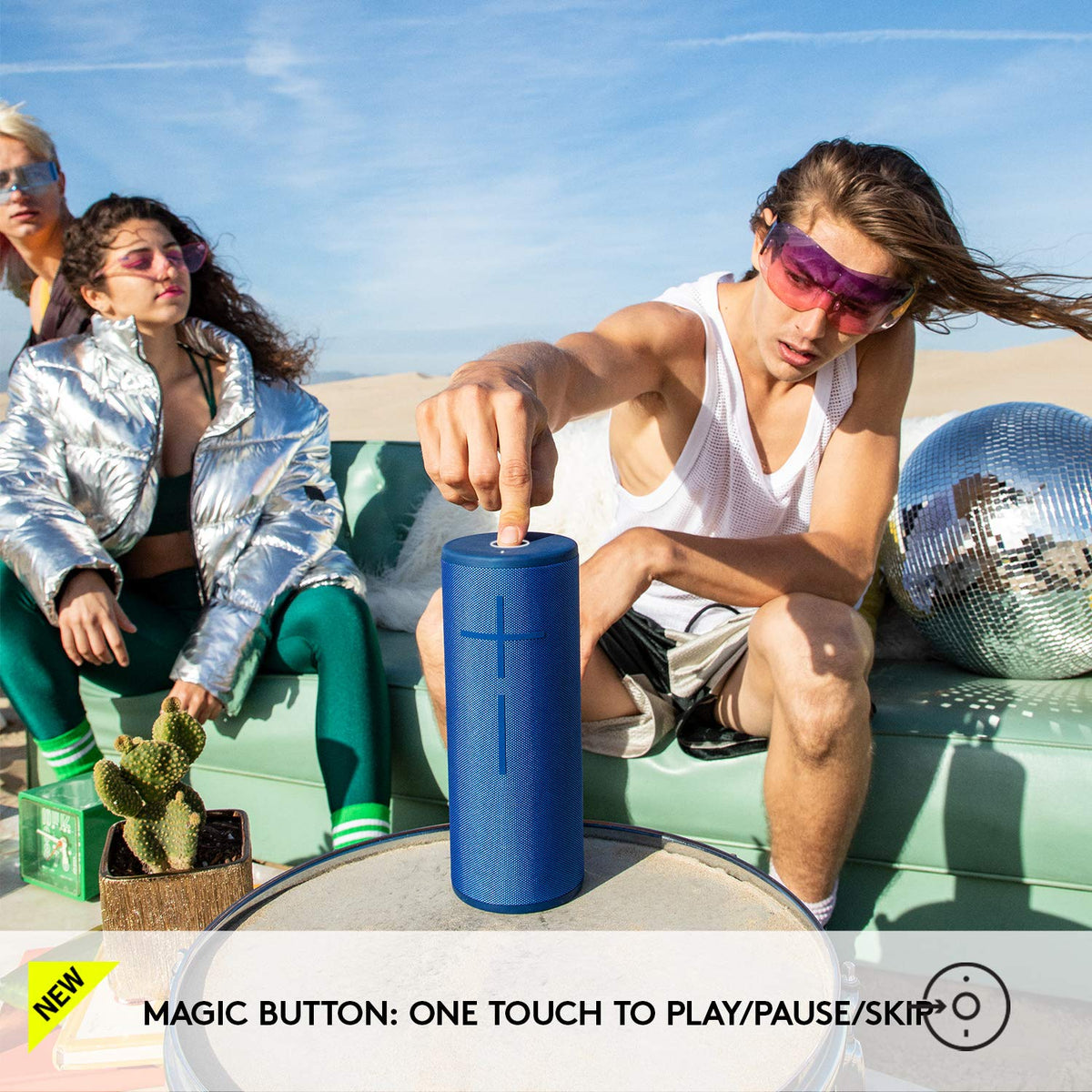 MEGABOOM 3 magic button for quick playback control and easy streaming.
