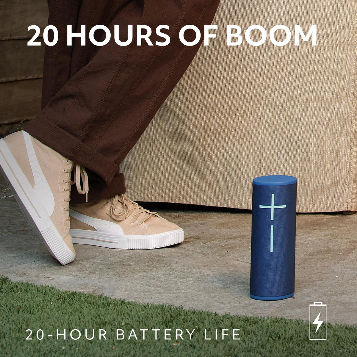 Up to 20 hours of playback on a single charge.