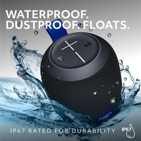 Ultimate Ears WONDERBOOM PLAY floating in a pool demonstrating waterproof and buoyant benefit