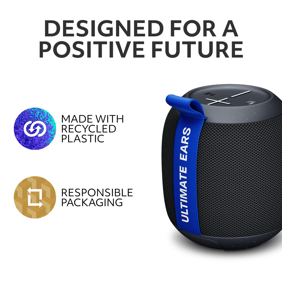 Ultimate Ears WONDERBOOM PLAY on a beach towel illustrating outdoor use and rugged portability