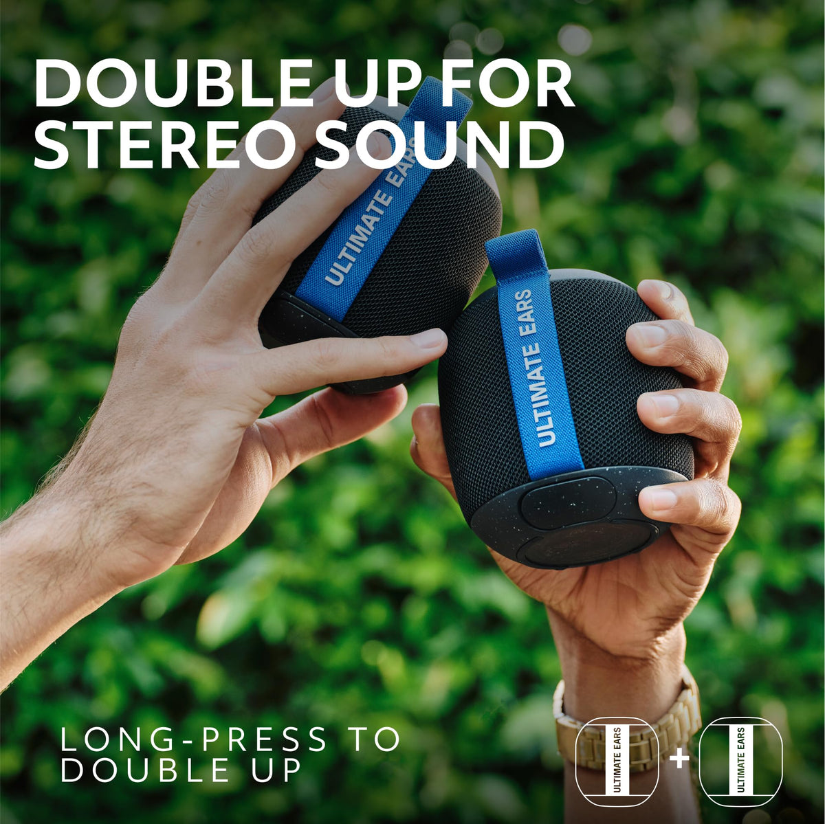 Ultimate Ears WONDERBOOM PLAY beside a smartphone showing scale and travel-friendly size