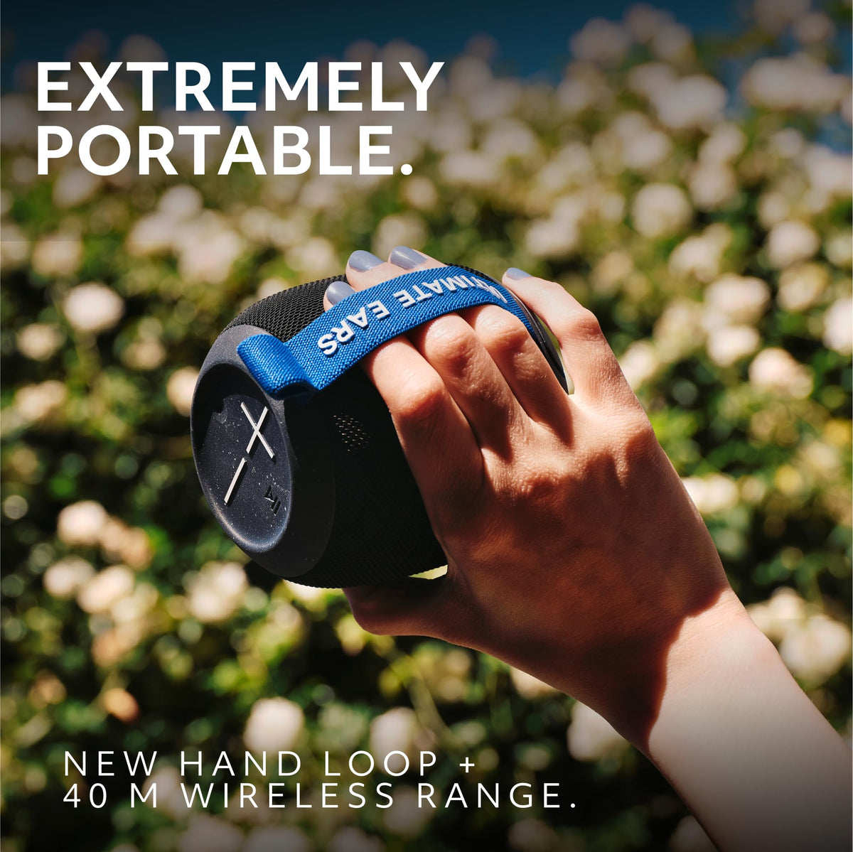 Ultimate Ears WONDERBOOM PLAY texture and recycled-plastic detail highlighting durable build