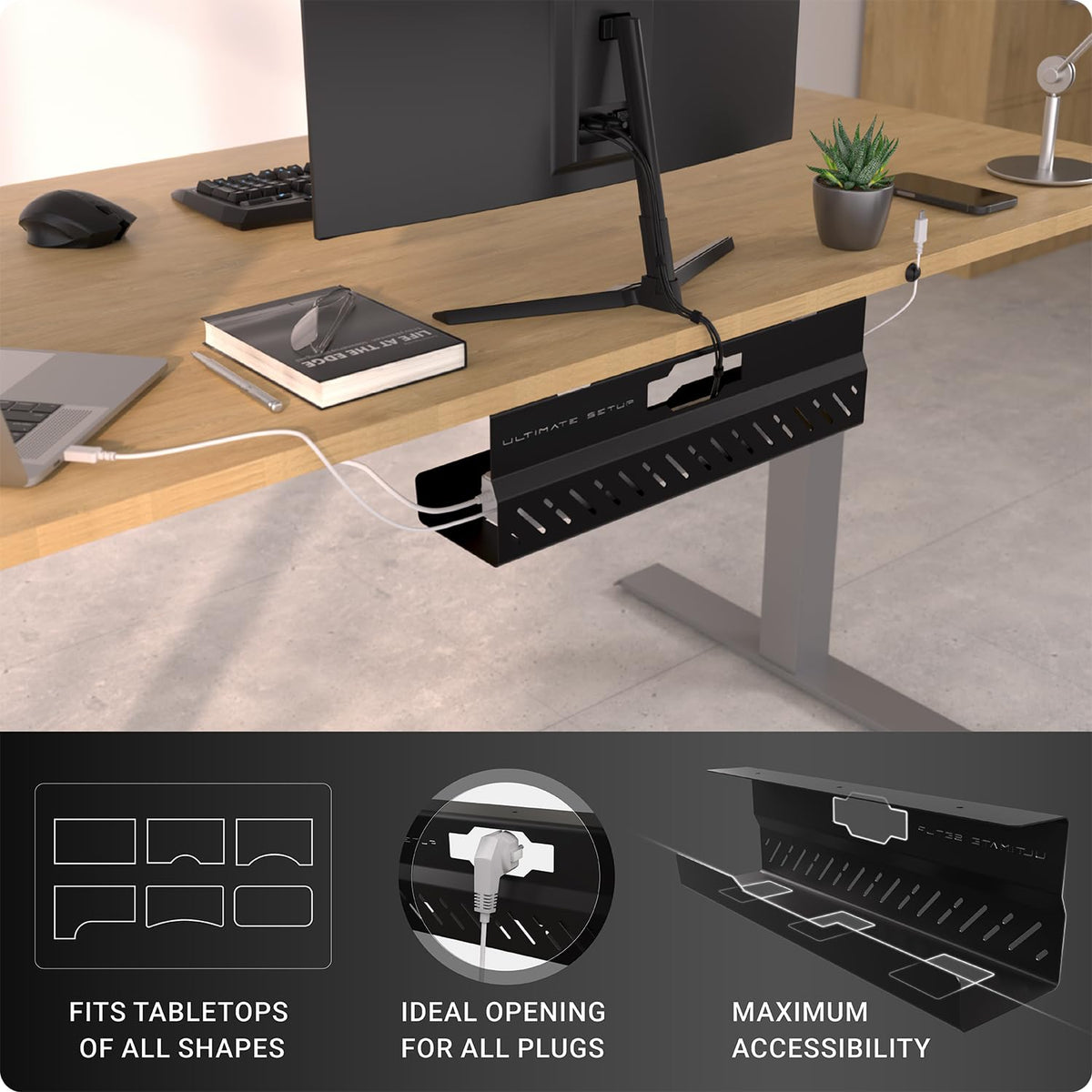 Ultimate Setup mounted under desk displaying secure hold and clutter-free workspace advantage