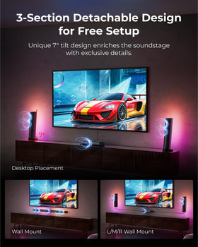 ULTIMEA Apollo S70 Ultra ambient lighting complements home theater.