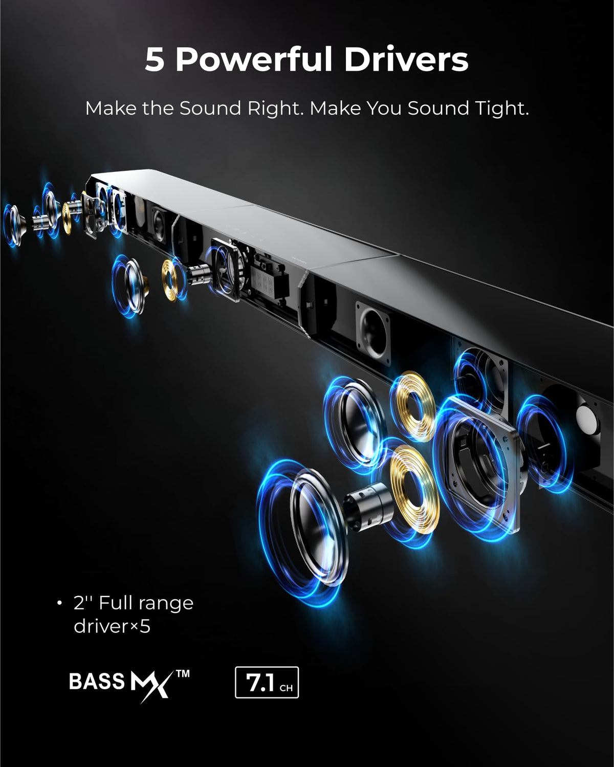 ULTIMEA Apollo S70 Ultra app with EQ presets tailors sound.