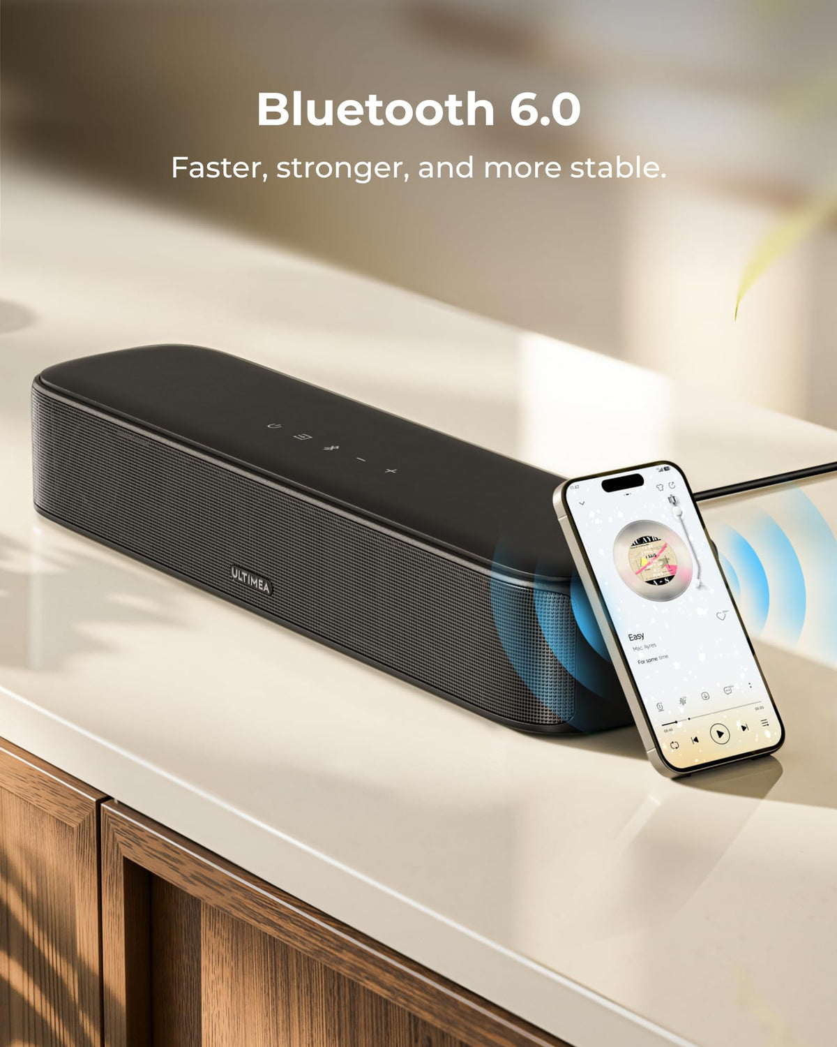 ULTIMEA Aura A40 Pro app control with 10-band EQ and presets.