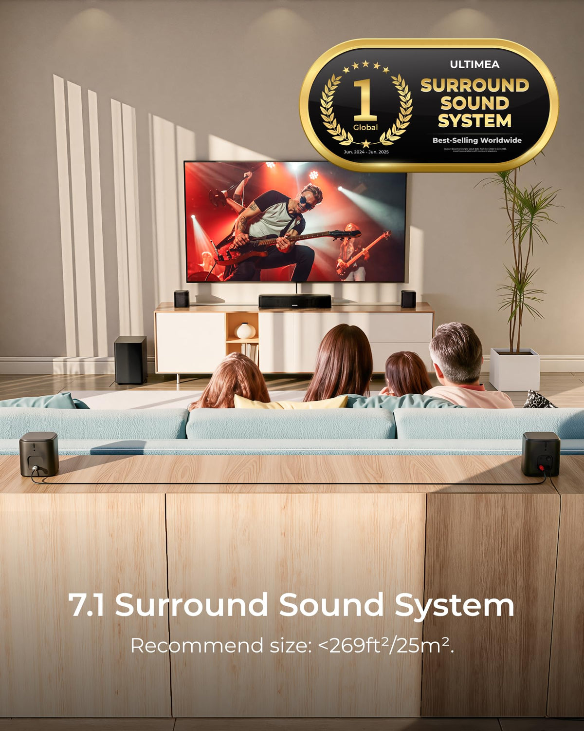ULTIMEA Aura A40 Pro rear right surround speaker enhances ambient effects.