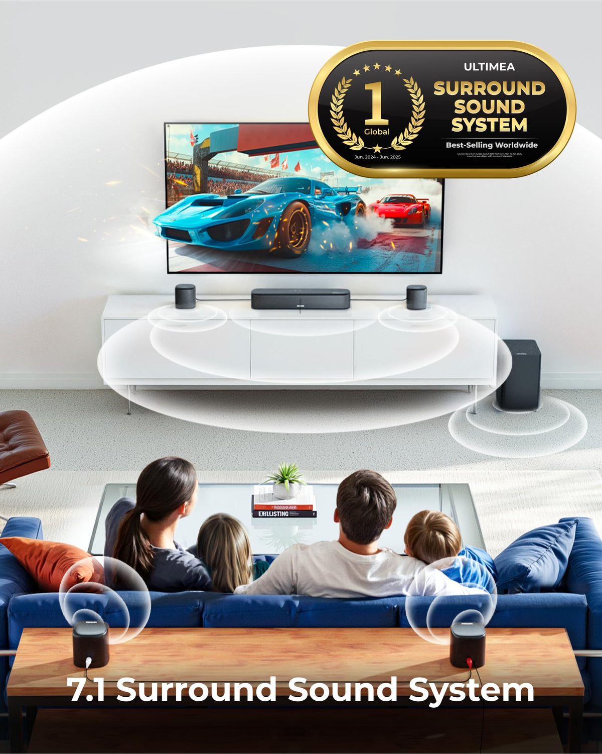 ULTIMEA Aura A60 Dolby Atmos 3D sound feature for immersive viewing.