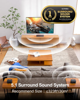 ULTIMEA Poseidon D50 rear speakers emphasize immersive room-filling rear channel effect