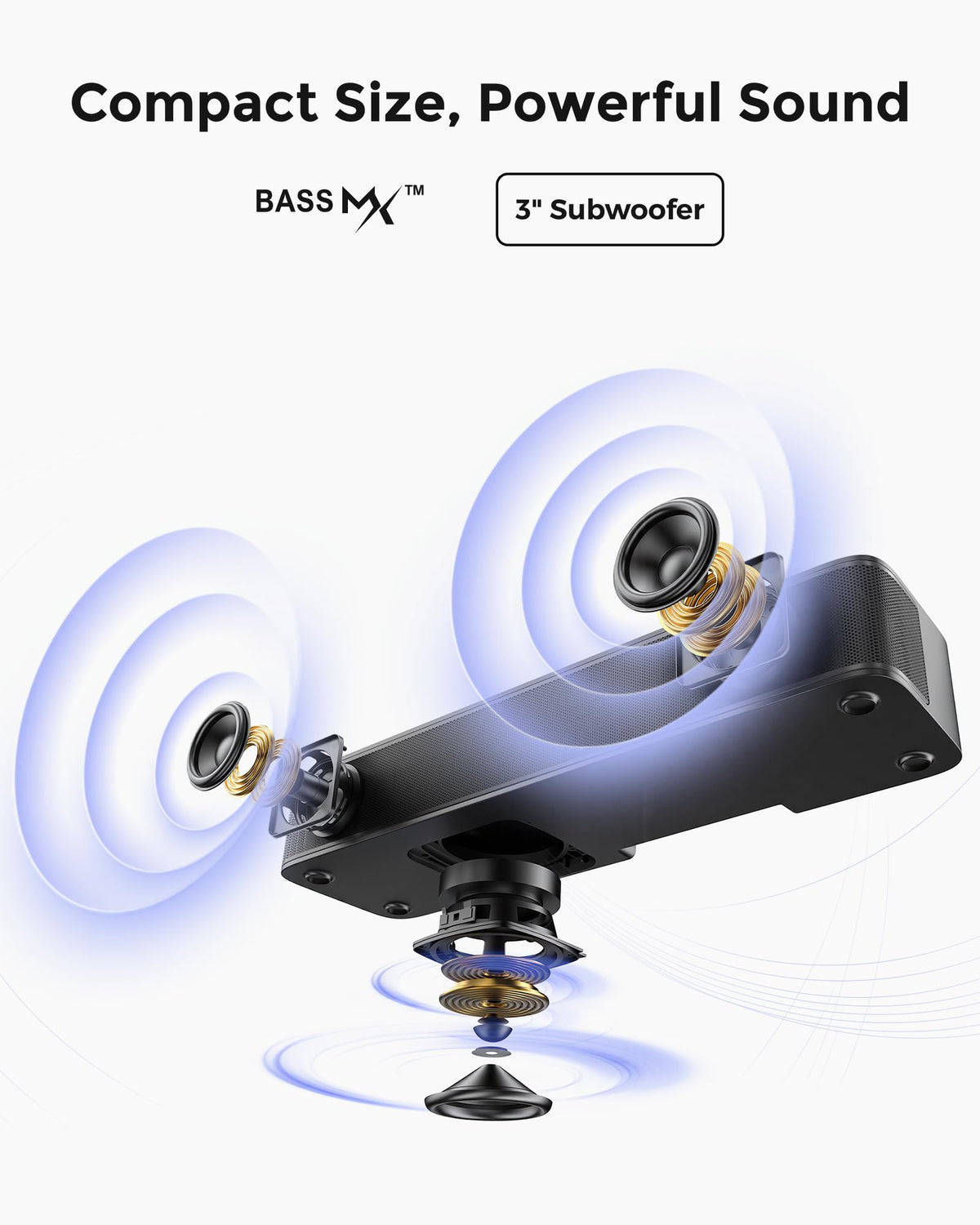 ULTIMEA Poseidon M20 Pro side firing bass ports boost room filling low end