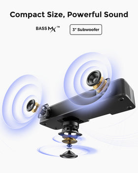 ULTIMEA Poseidon M20 Pro side firing bass ports boost room filling low end