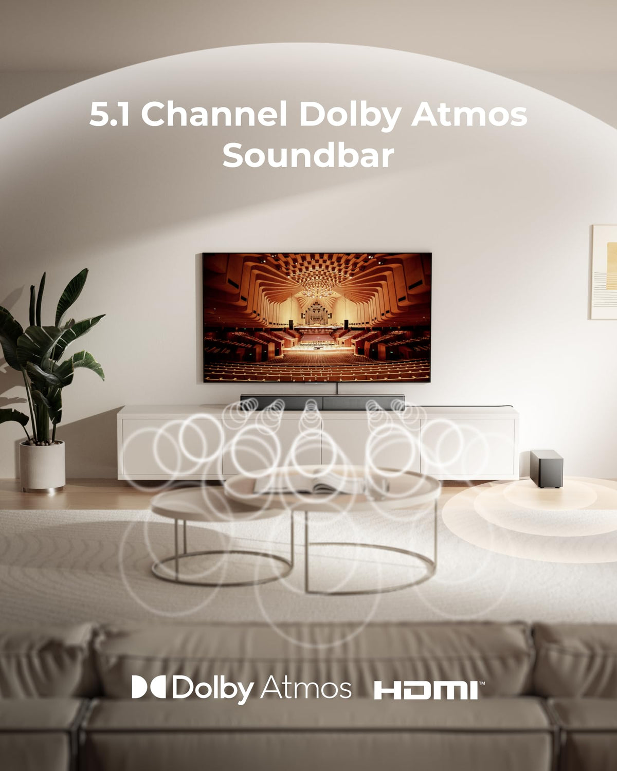 ULTIMEA Poseidon M60 HDMI arc setup demonstrates TV connectivity