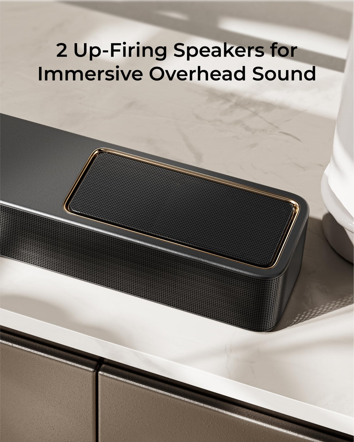 ULTIMEA Skywave X40 rose-gold grille accents enhance contemporary setups