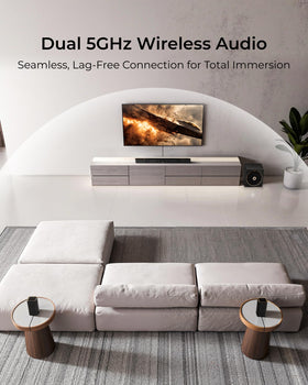ULTIMEA Skywave X50 right surround speaker demonstrating balanced design for cohesive rear channels.