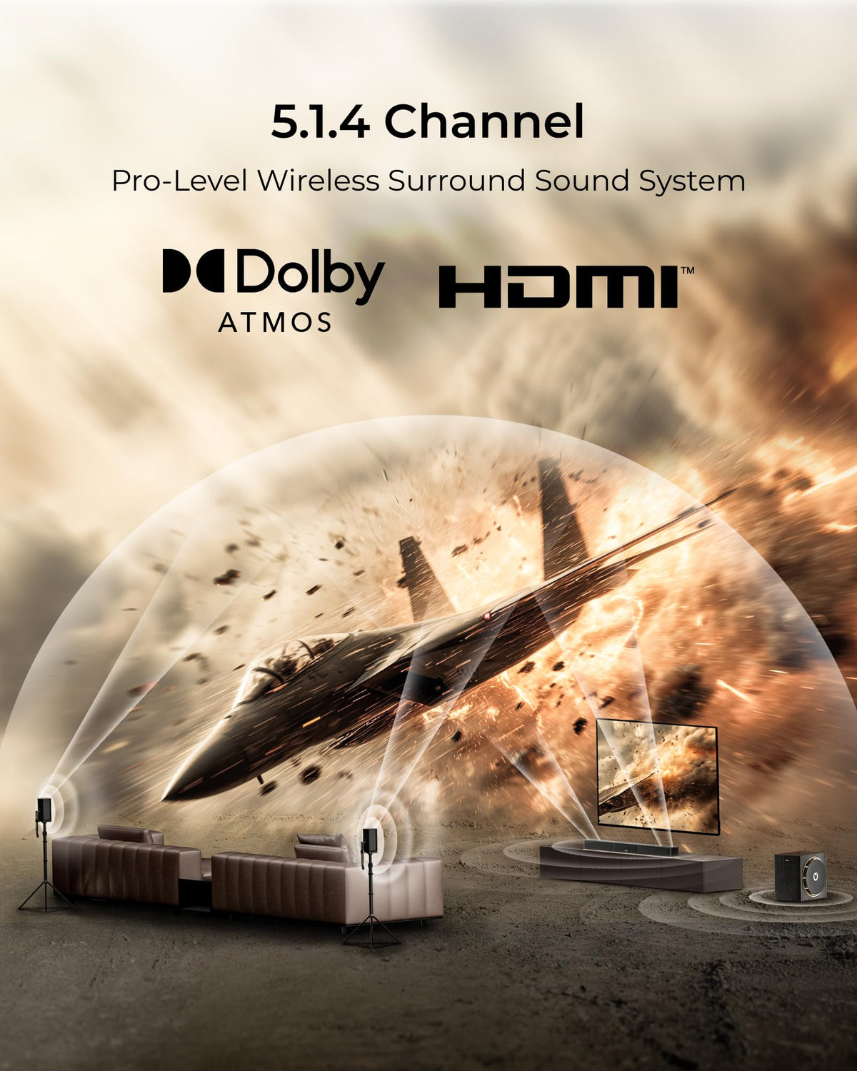 ULTIMEA Skywave X50 wireless setup highlights seamless 5GHz transmission for stable connections and reduced interference.