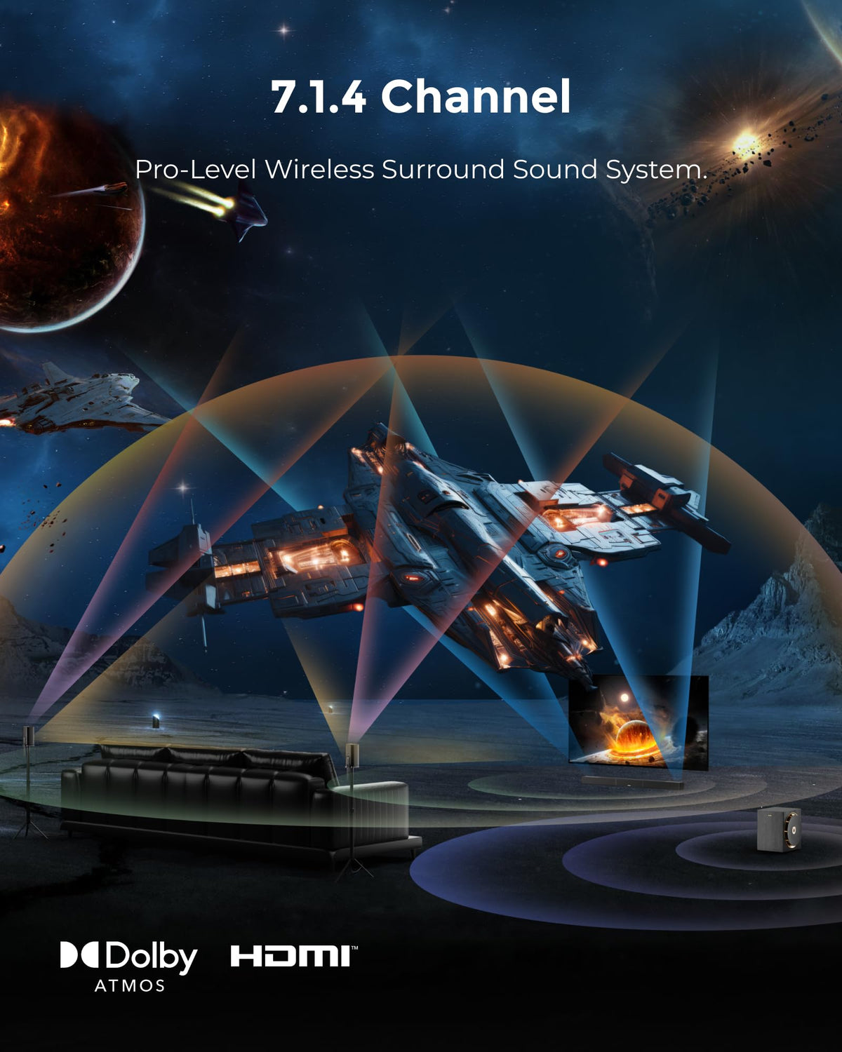 ULTIMEA Skywave X60 wireless rear surrounds enhancing surround realism
