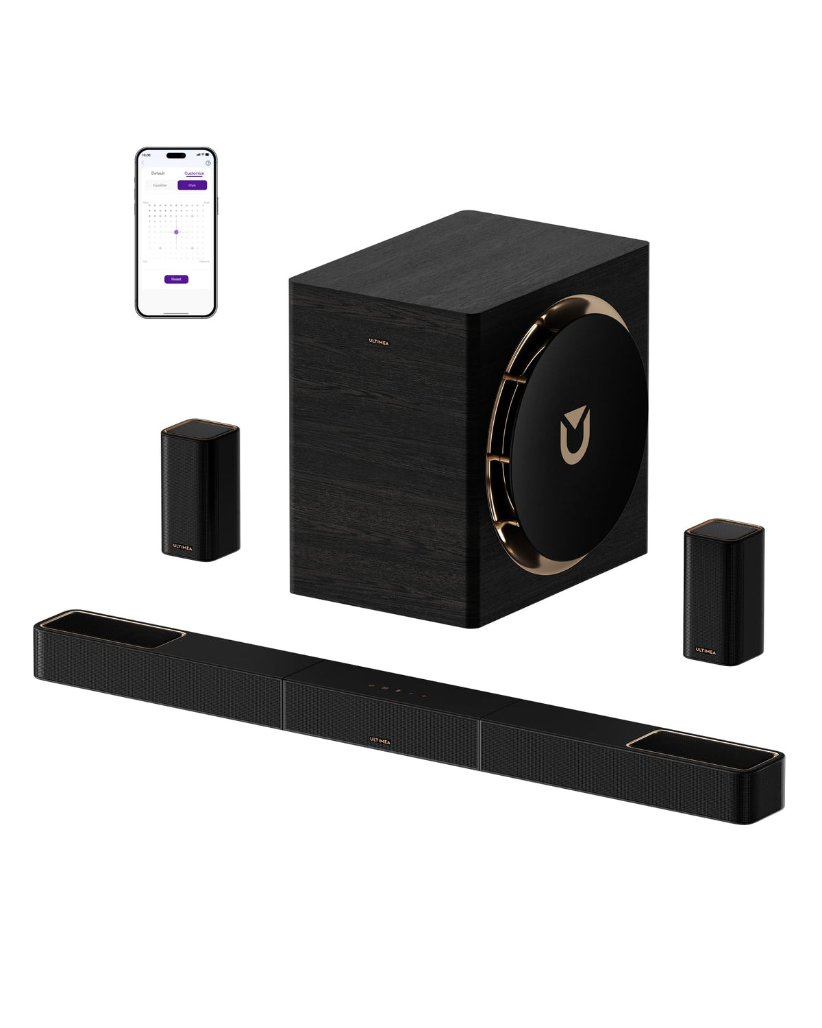 ULTIMEA Skywave X70 front view with premium finish for an elegant home theater