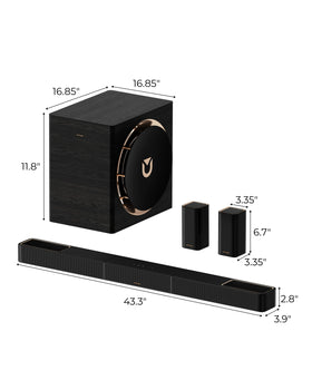 ULTIMEA Skywave X70 room setup illustrating 7.1.4 immersive sound