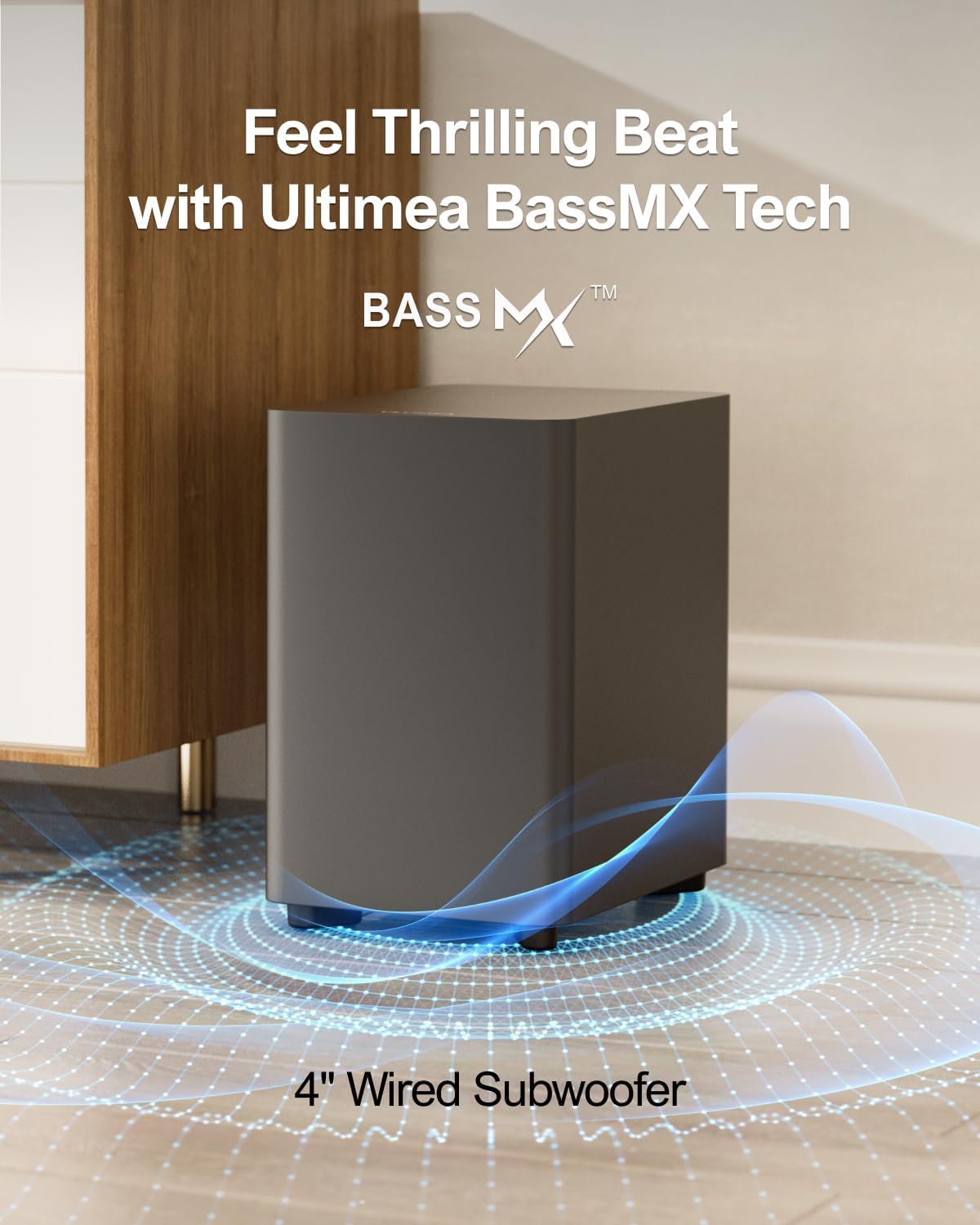 ULTIMEA smart app control interface for easy EQ presets and tuning on demand