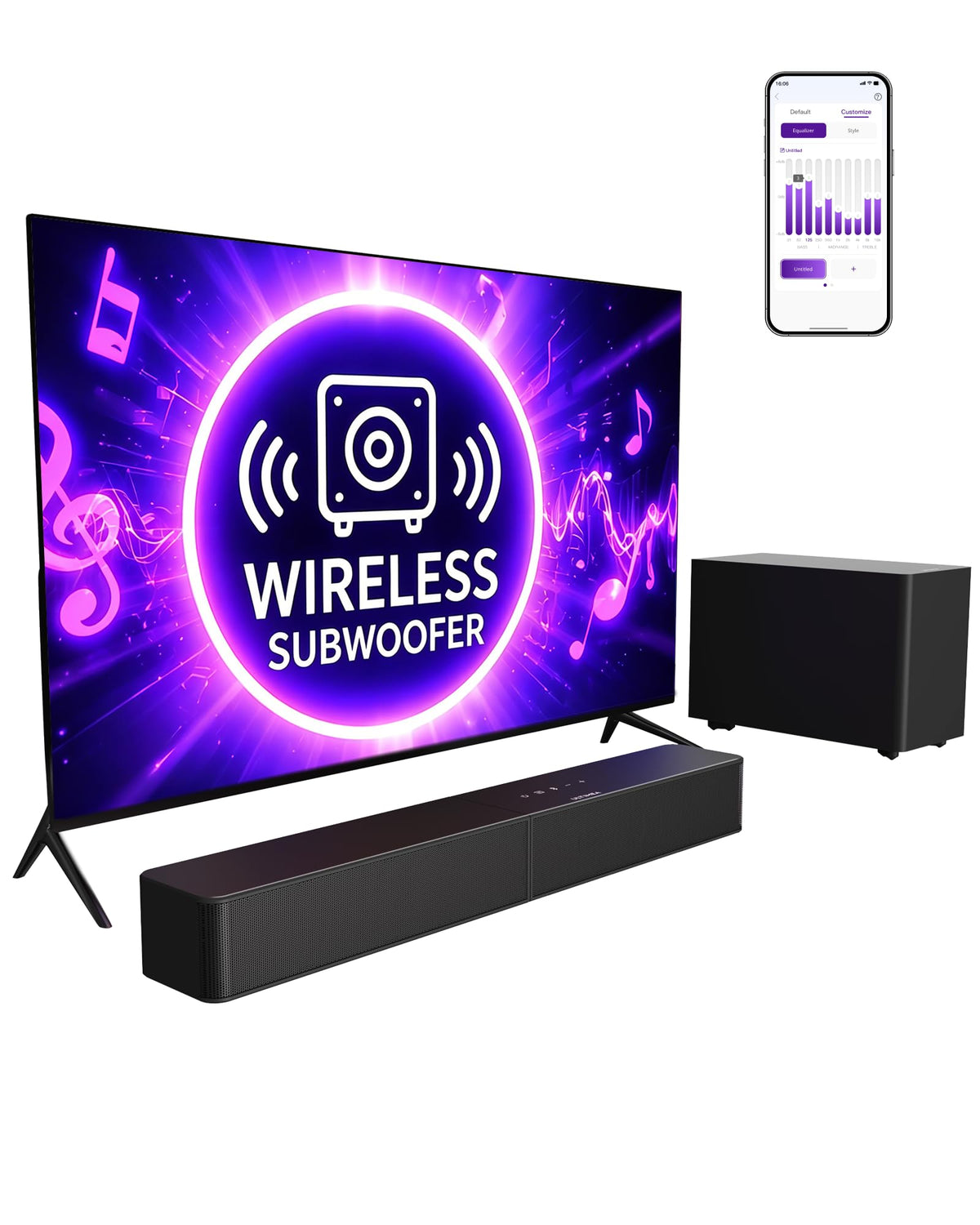 ULTIMEA Poseidon M30 wireless-subwoofer delivering deep bass for home theater