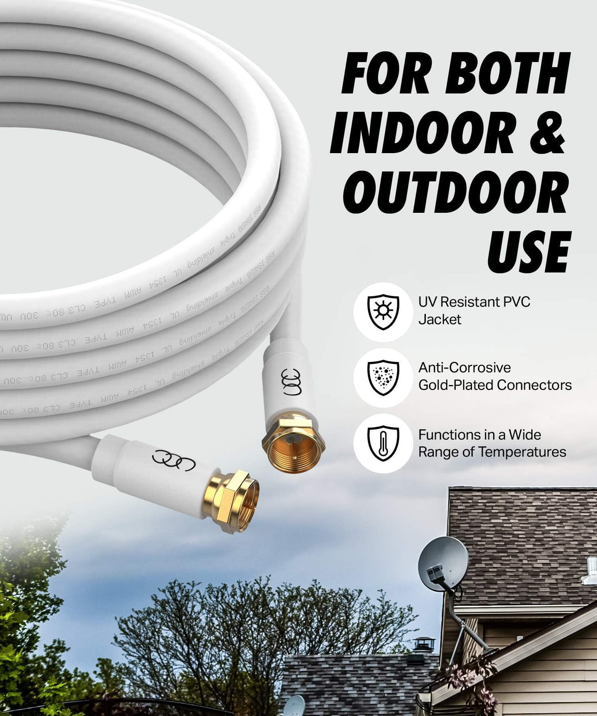 Ultra Clarity Cables 75 ohm 18 AWG core for consistent high-frequency performance