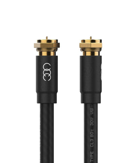 Ultra Clarity Cables gold-plated F-type connector close-up for reduced signal loss