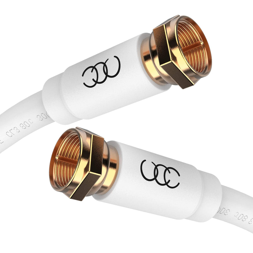Ultra Clarity Cables RG6 50 ft white coaxial cable for HDTV and satellite connections