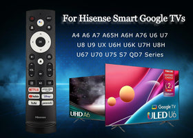 ULTRA PARTS Hisense remote buttons close-up with six shortcut keys for streaming