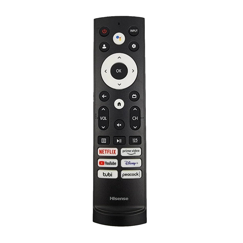 ULTRA PARTS Hisense remote front view for quick replacement on Google TV