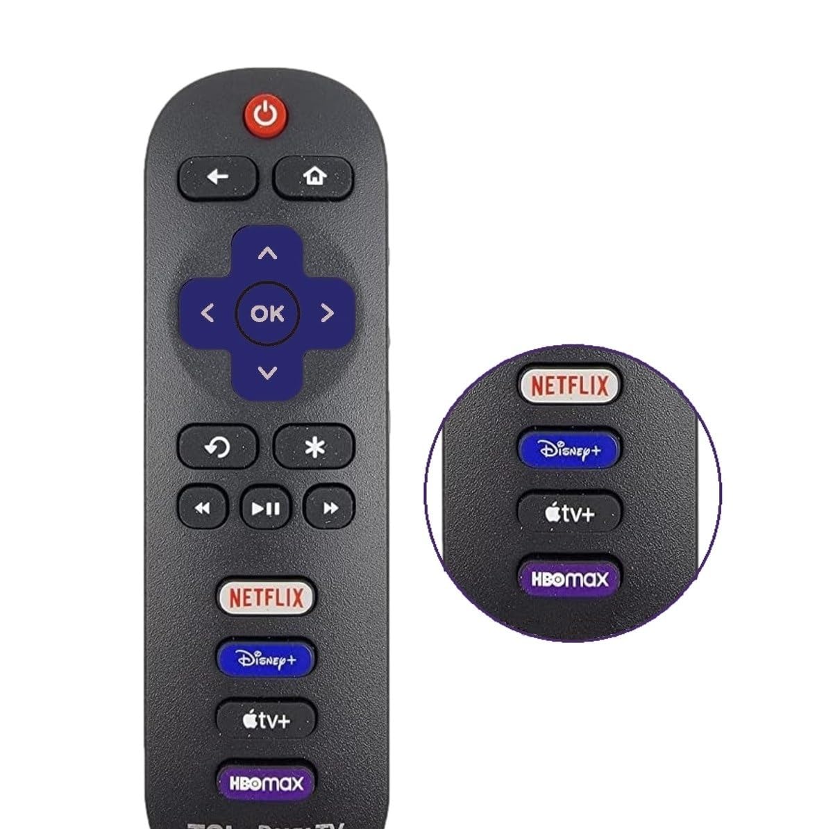 Battery compartment of Ultra Parts TCL Roku remote