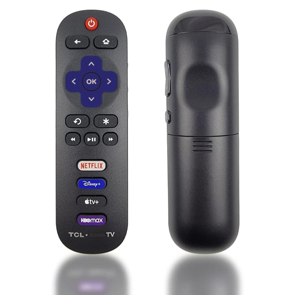 Close-up of Netflix, Disney Plus, Apple TV+, HBO Max buttons on the Ultra Parts remote