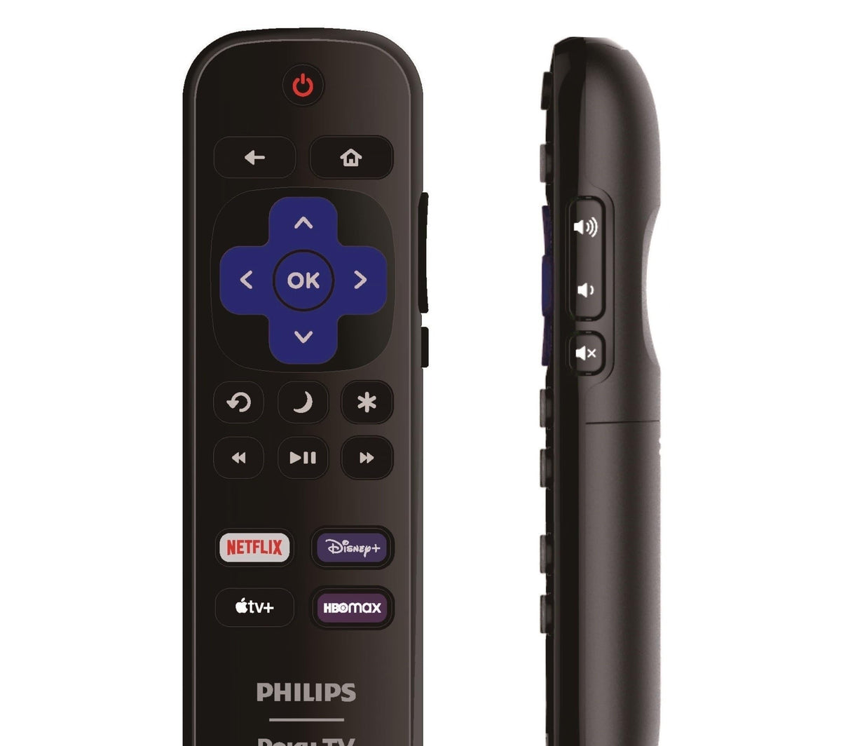 ULTRA PARTS Philips Roku remote back view showing durable construction.
