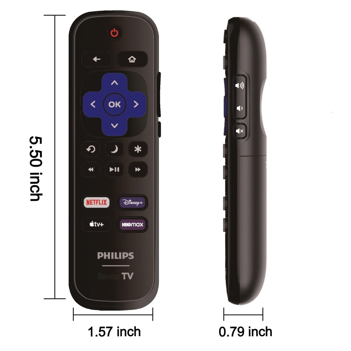 ULTRA PARTS packaging for Philips Roku remote emphasizes compatibility and easy use.