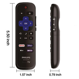 ULTRA PARTS packaging for Philips Roku remote emphasizes compatibility and easy use.