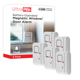 UltraPro audible window and door alarm front view, compact protection for doors and windows.