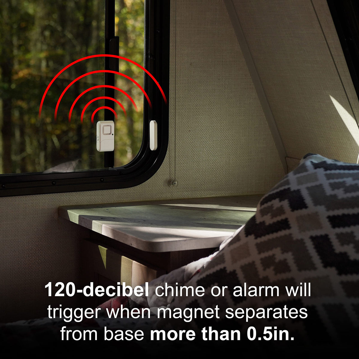 UltraPro alarm installed on a window frame providing instant alert