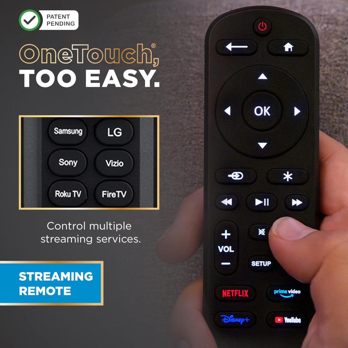 Backlit keypad on the UltraPro OneTouch remote glows in dim light