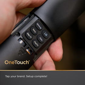 UltraPro OneTouch remote ready after inserting two AAA batteries