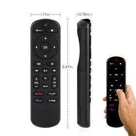 UltraPro OneTouch remote in hand showing preprogrammed six-brand TV buttons