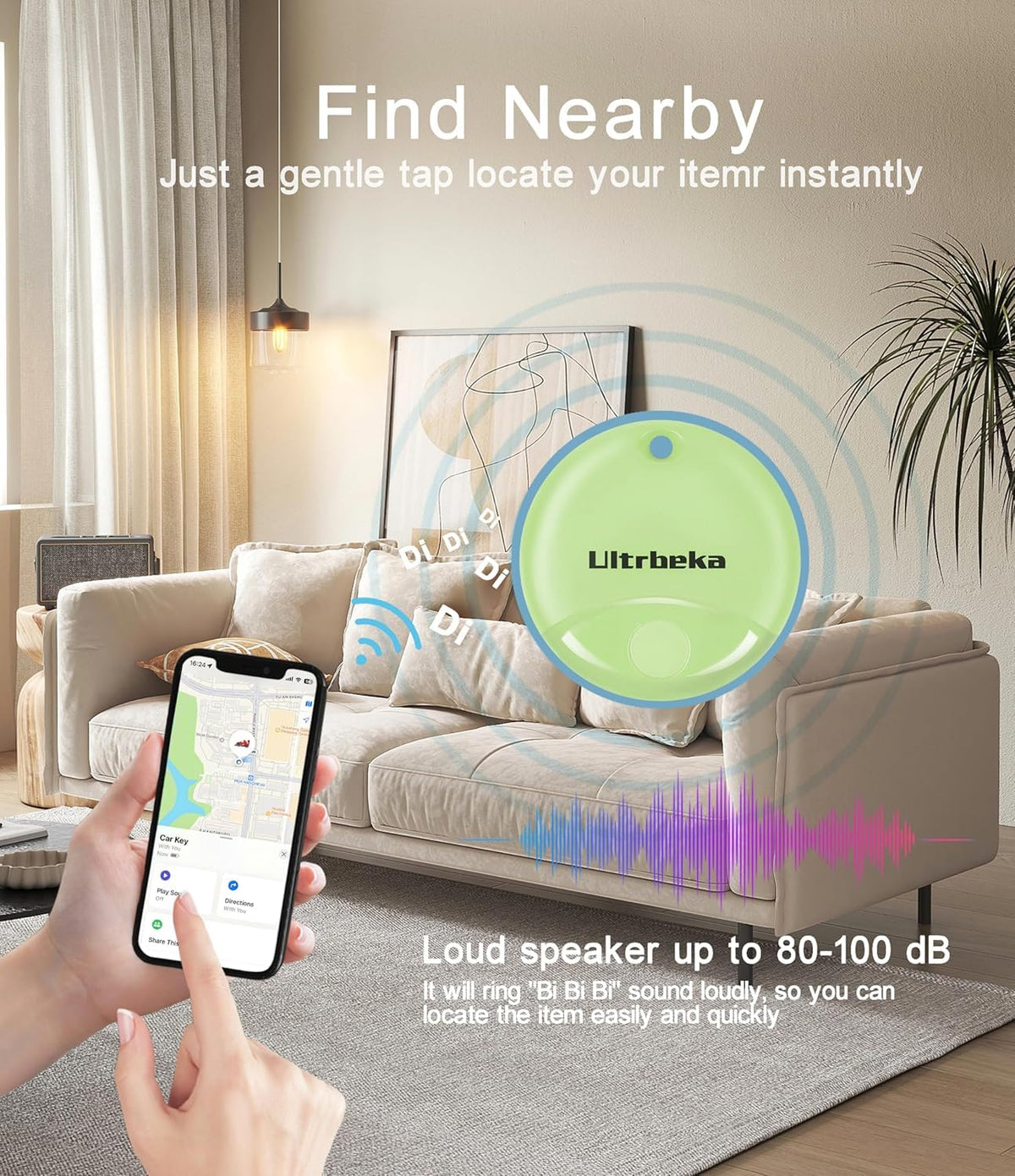 Ultrbeka Air Tracker Tag 4 Pack Apple Find My compatible for seamless locating.