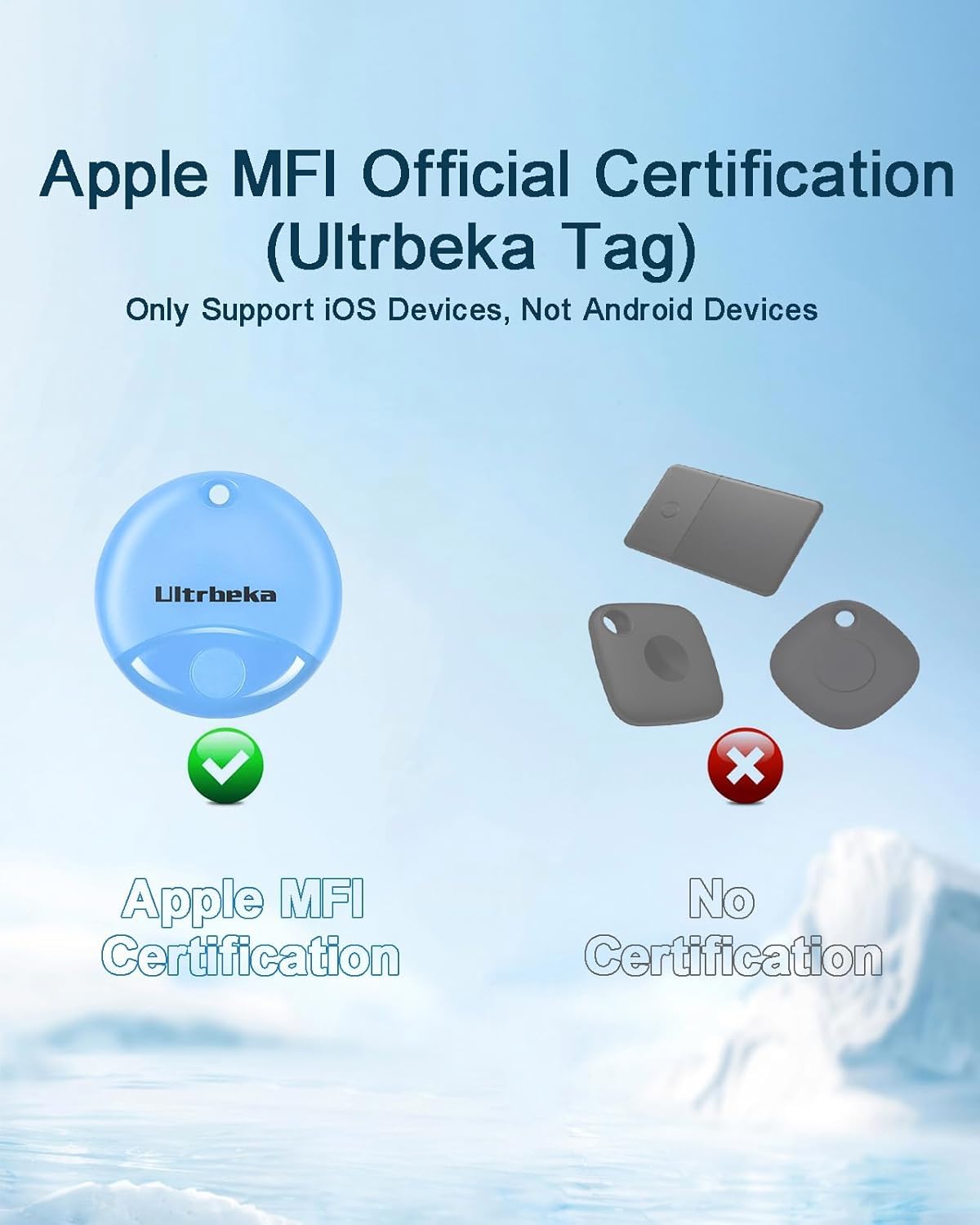Ultrbeka Air Tracker Tag 4 Pack IP67 waterproof build protects in rain.
