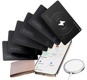 Ultrbeka wallet tracker card front view shows a slim profile for wallets